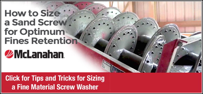Mclanahan Snad Screw Sizing